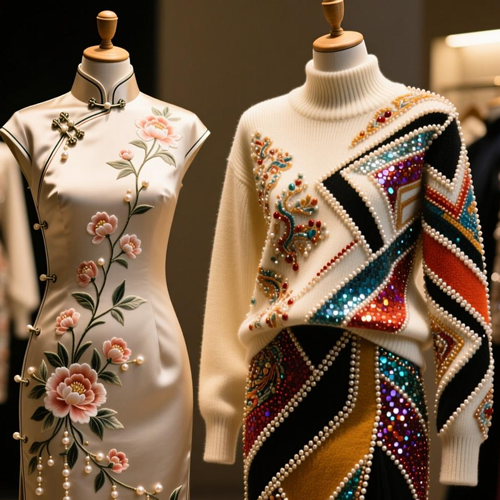 高速平绣三珠二片绣绣花机